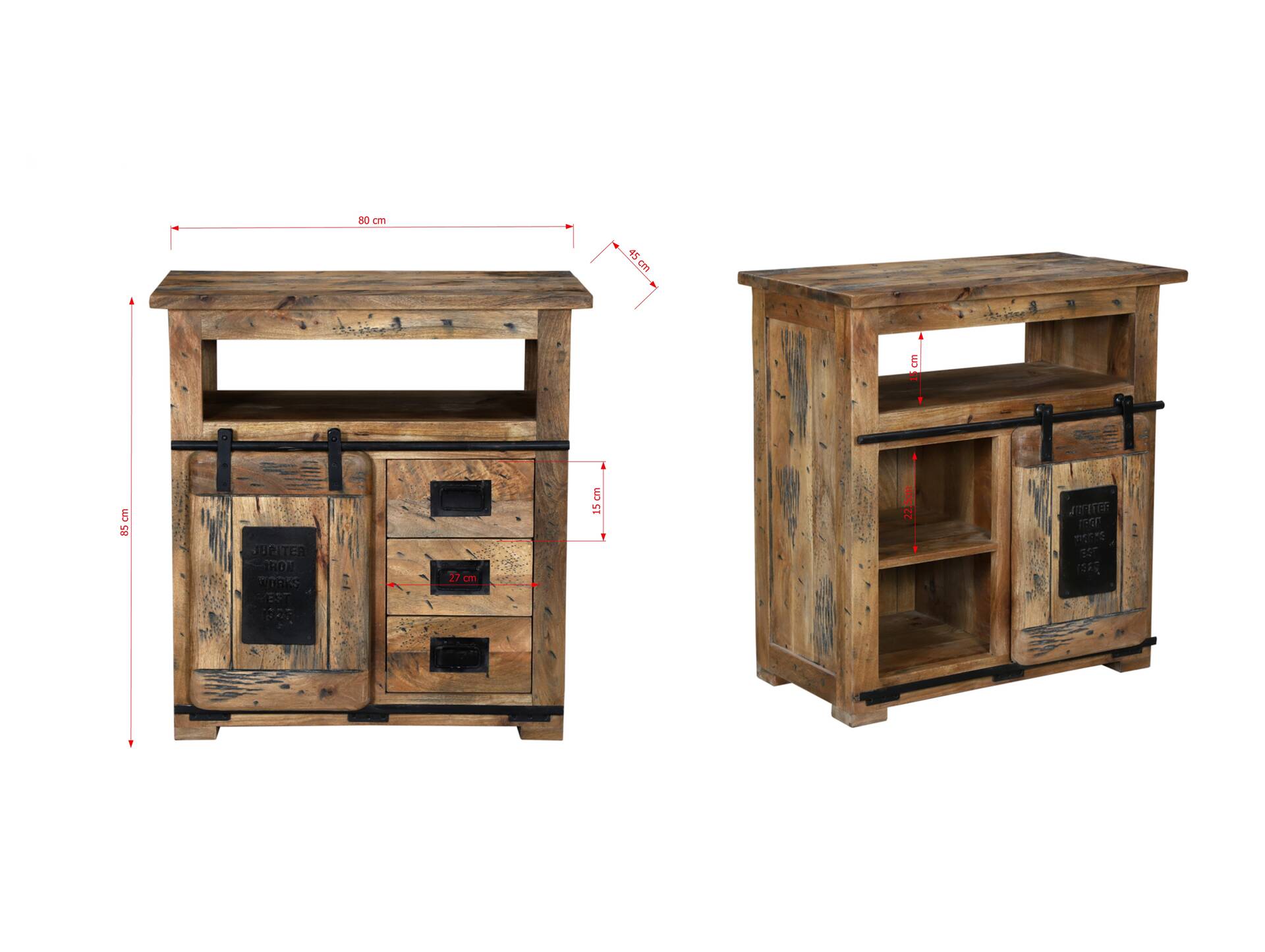 BRISTOL Sideboard VII, Material Massivholz, Mango rustikal 