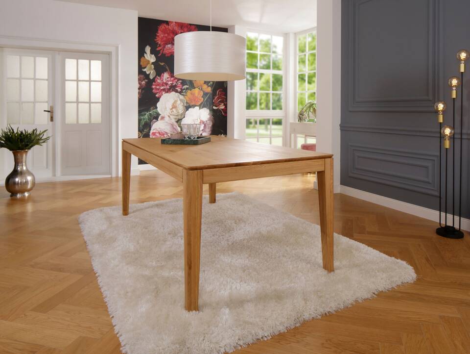 SITANO Ausziehtisch, Material Massivholz, Wildeiche geölt 180/265 x 90 cm