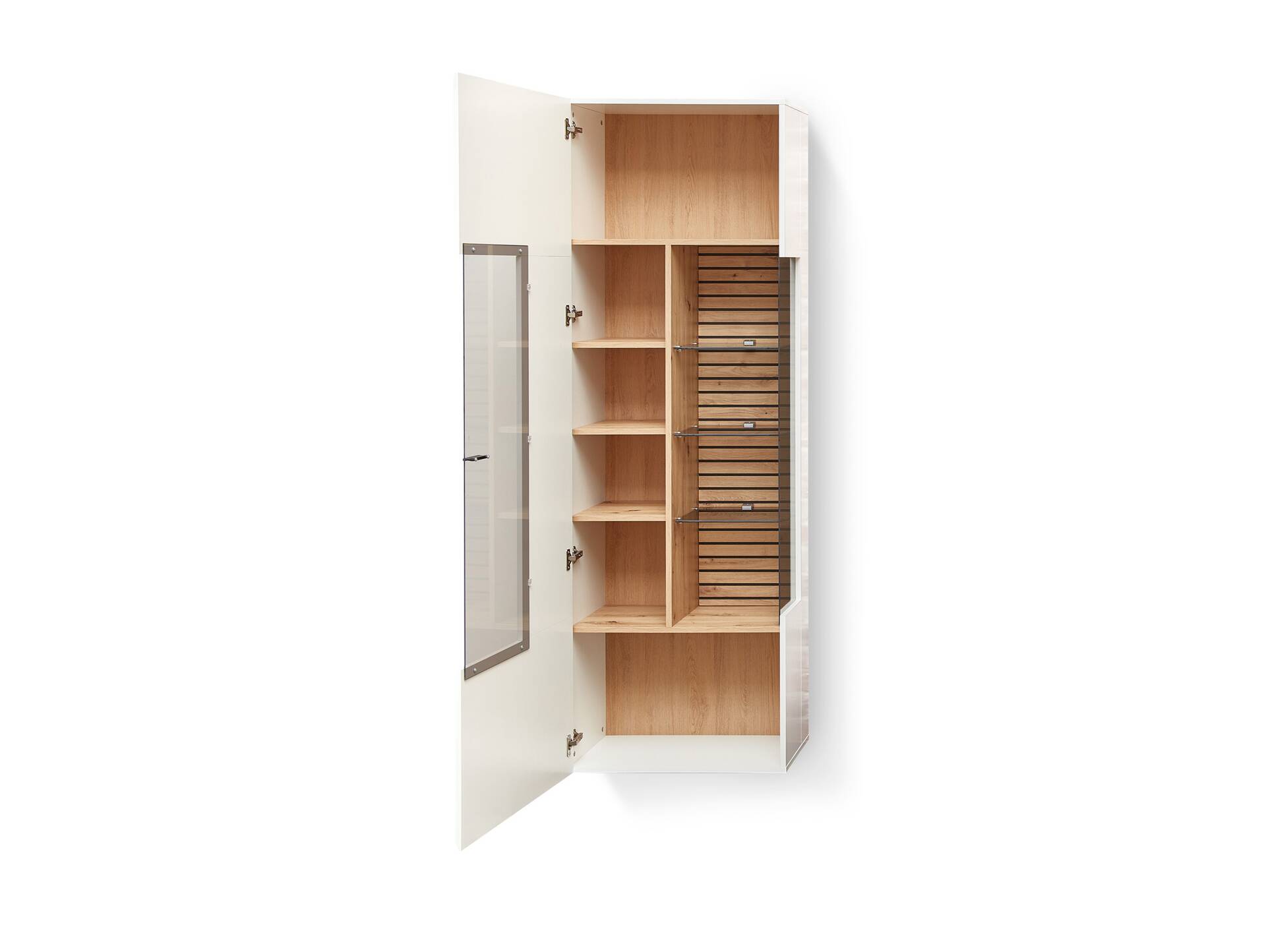 FABINA Wohnwand II, Material Dekorspanplatte, Eiche Artisan Nachbildung/weiss 