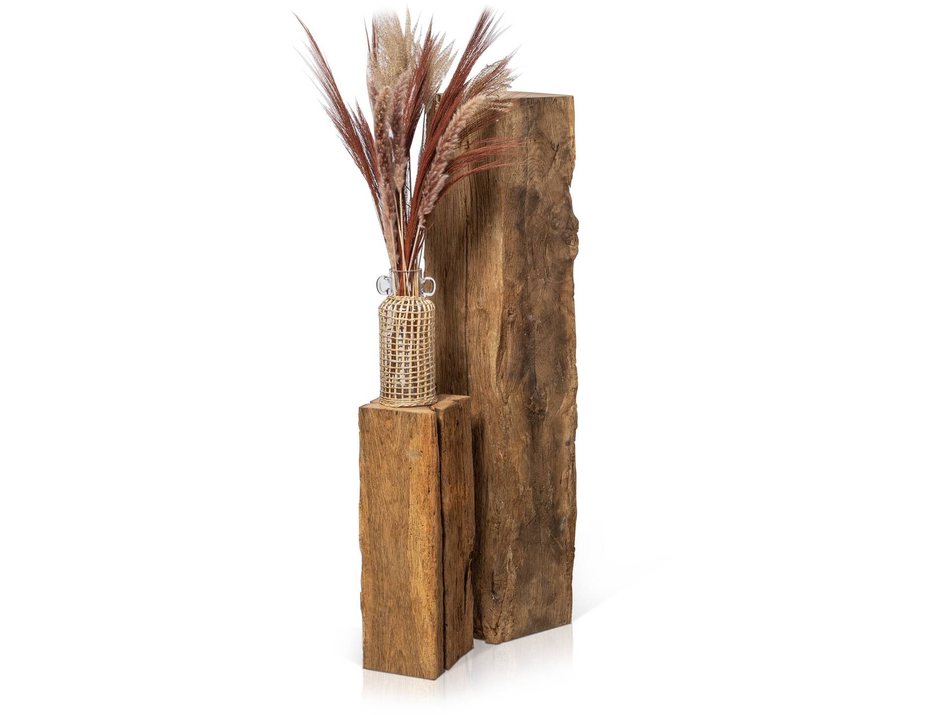 Blumensäule / Dekosäule, Material Massivholz, Eiche-Altholz 16 - 20 cm | 70 cm