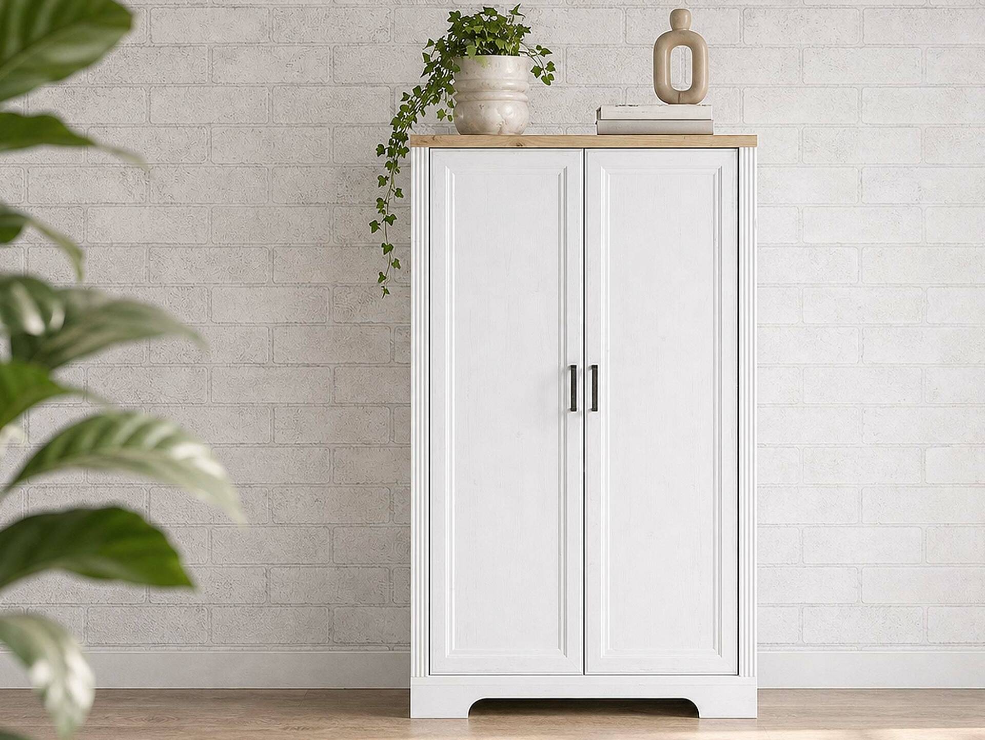 JADY Bürokommode mit 2 Türen, Material MDF/Dekorspanplatte piniefarbig hell/eichefarbig