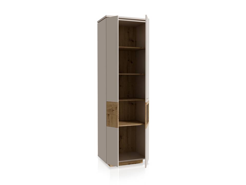 LEANDRO Vitrine, Material Spanplatte, Dekor Sand/Artisan Eichefarbig 