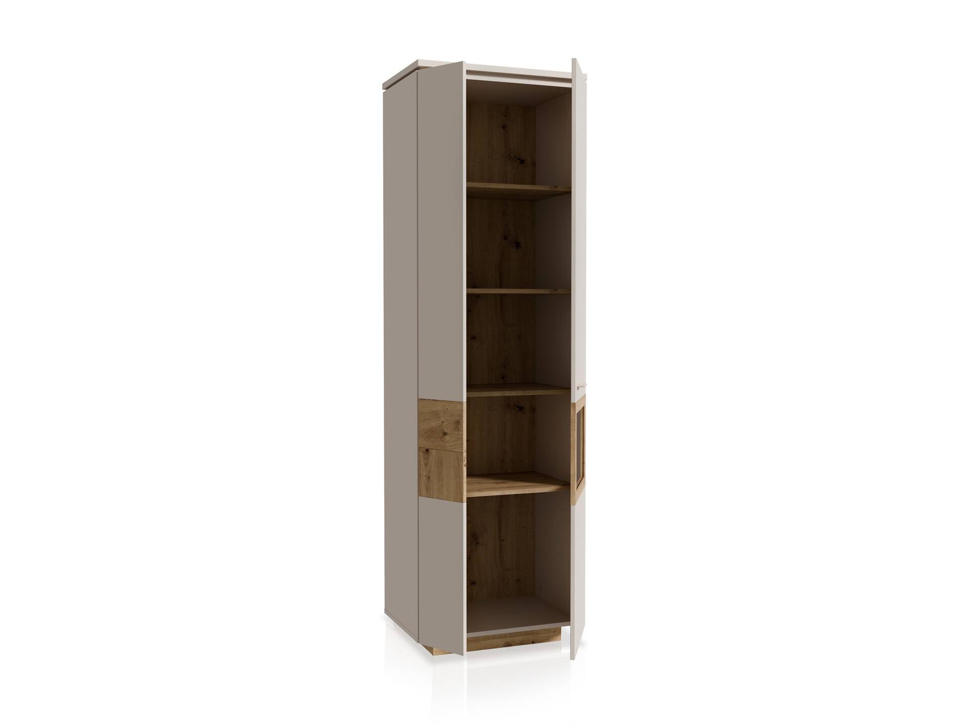 LEANDRO Vitrine, Material Spanplatte, Dekor Sand/Artisan Eichefarbig 