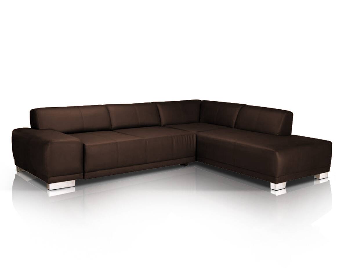 MAILO Polsterecke/Ecksofa glänzend-schwarz | Ottomane rechts
