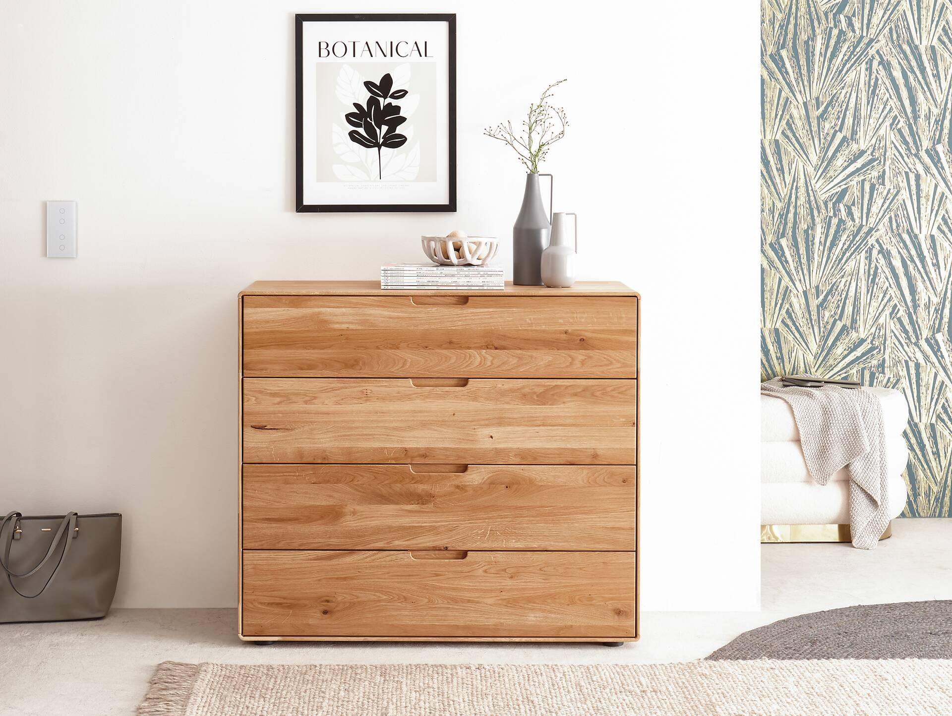 ANDINO Kommode V, Material Massivholz, Wildeiche geölt 