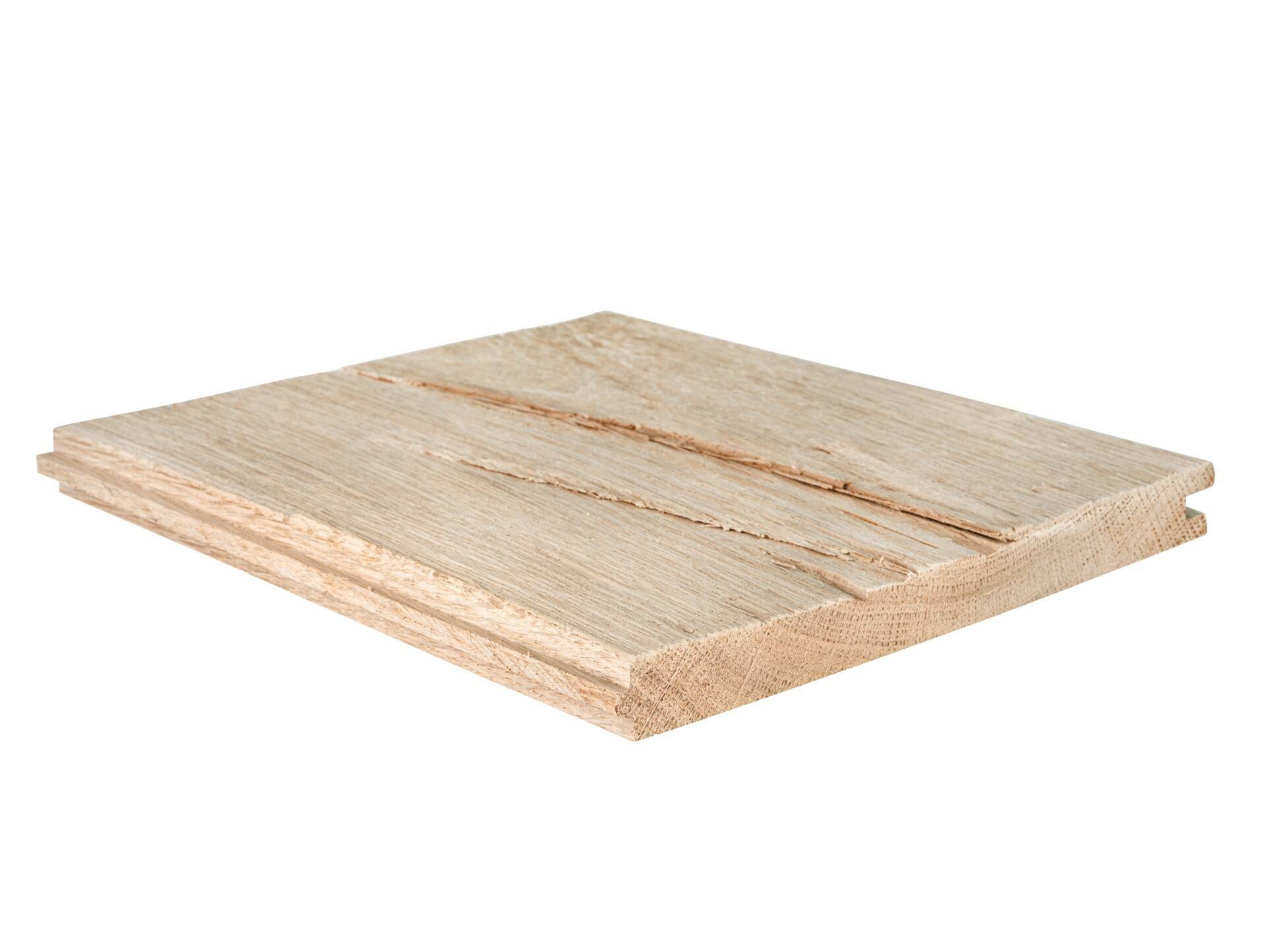 SONDERPOSTEN Nut- und Federbretter, Eiche gehackt/gebürstet, Deckbreite 13,5cm, Material Massivholz, verschiedene Längen erhältlich 1 Meter