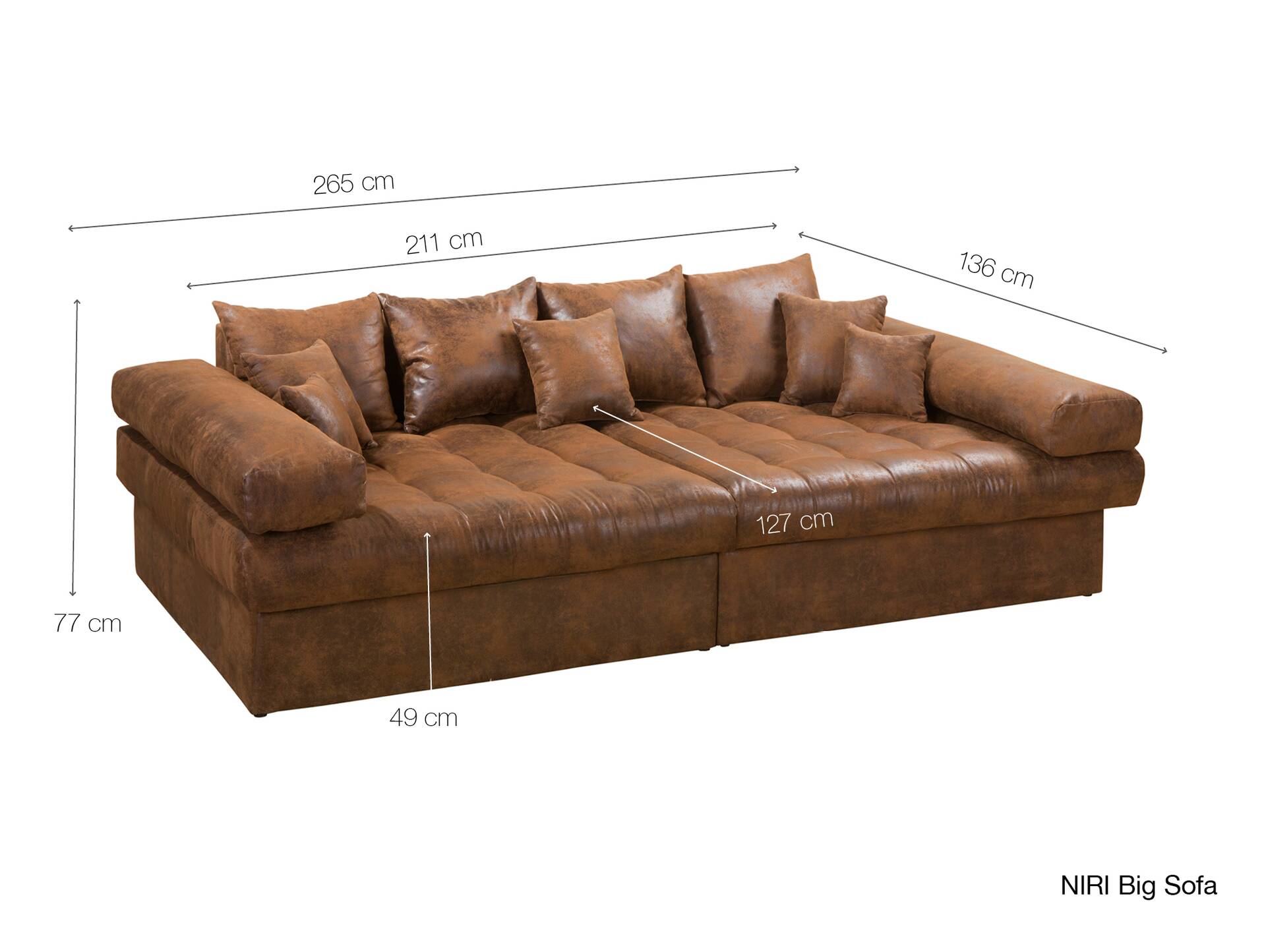 NIRI Big Sofa Bezug Microvelours Gobi  braun 