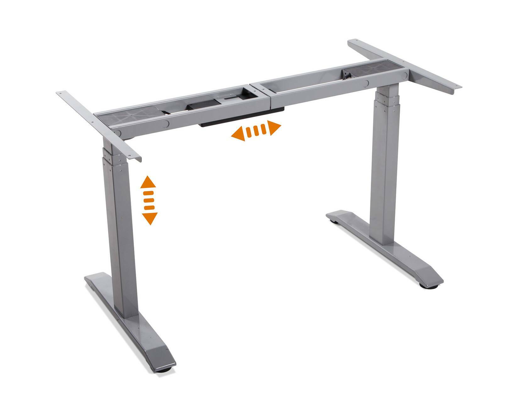 OFFICE ONE Massiv, elektrisch höhenverstellbarer Schreibtisch / Stehtisch, Material Massivholz 120 x 80 cm | Buche | grau