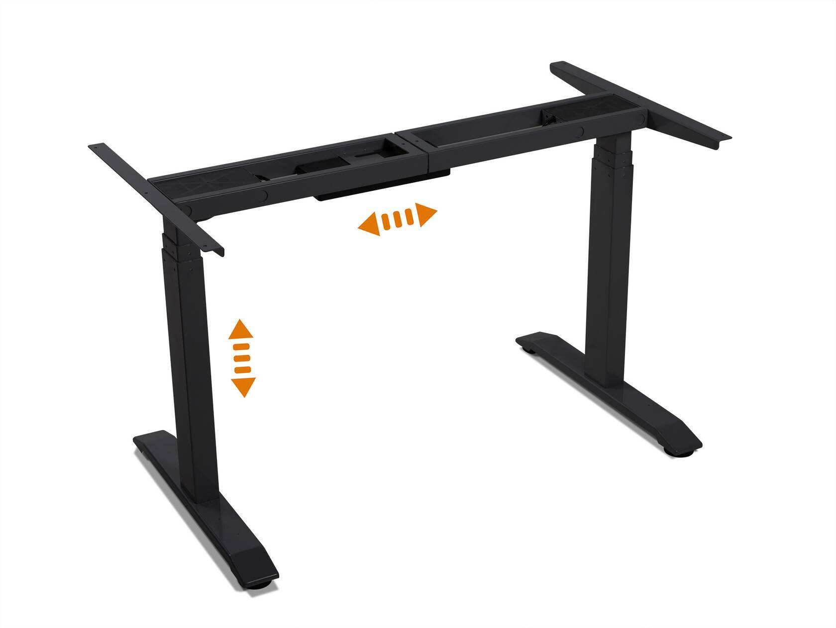 OFFICE ONE Massiv, elektrisch höhenverstellbarer Schreibtisch / Stehtisch, Material Massivholz 160 x 80 cm | Buche | schwarz