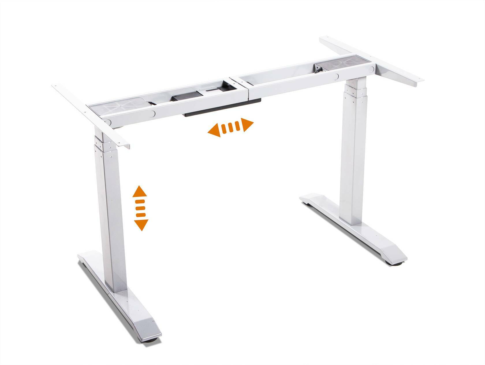OFFICE ONE Massiv, elektrisch höhenverstellbarer Schreibtisch / Stehtisch, Material Massivholz 120 x 80 cm | Eiche | weiss