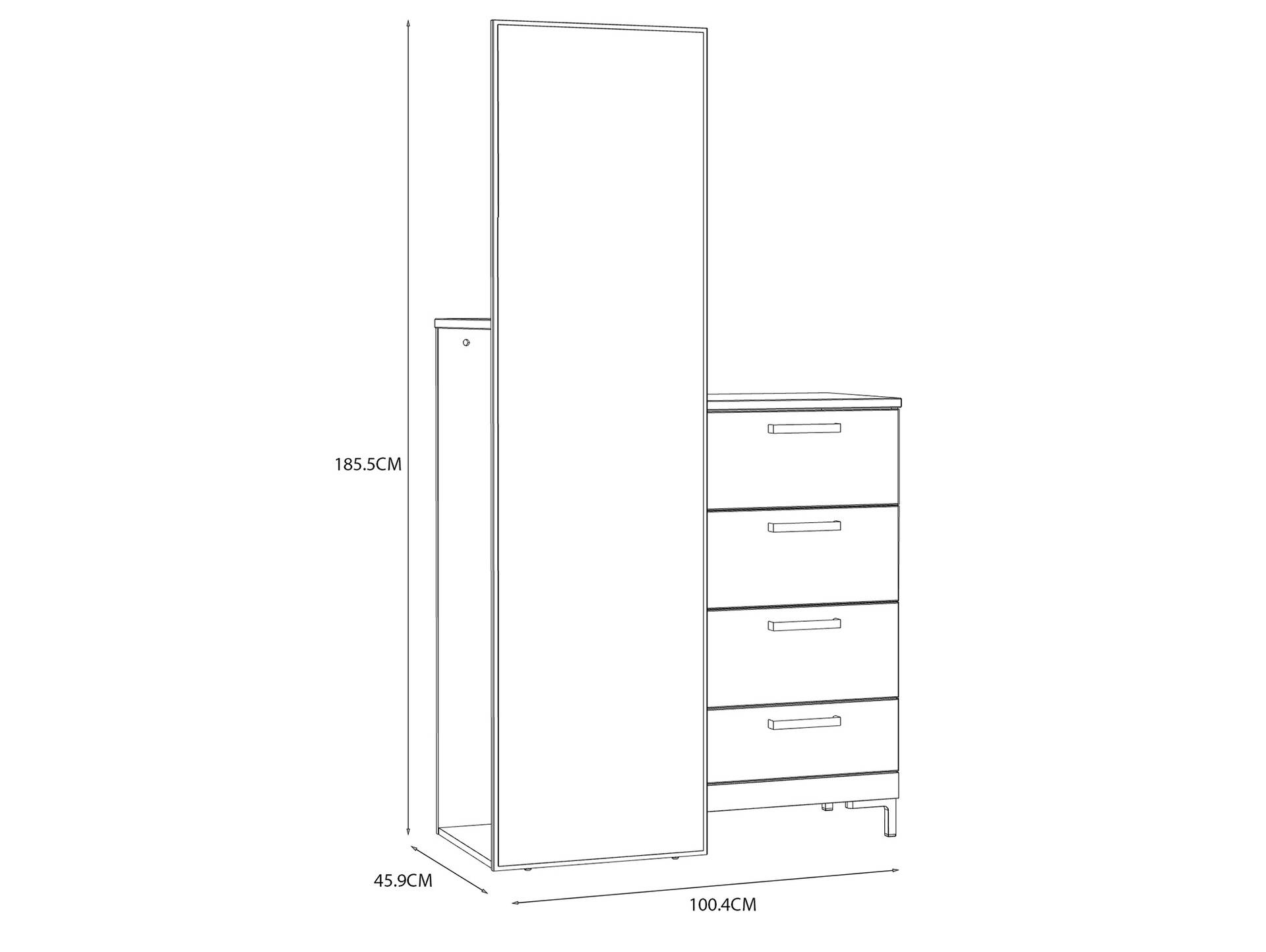 QUERRY Kombikommode, Material Dekorspanplatte, walnussfarbig/grau 