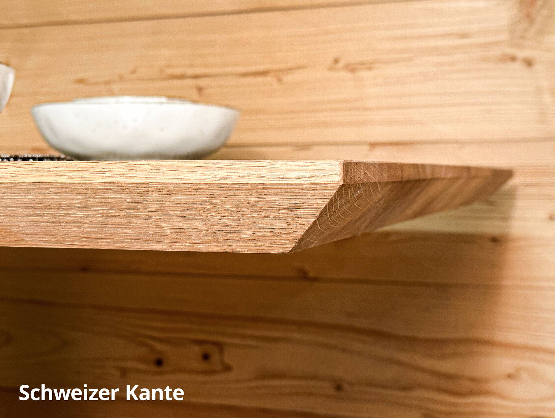 BUENA Säulentisch/Esszimmertisch nach Maß, Material Massivholz/Edelstahl 