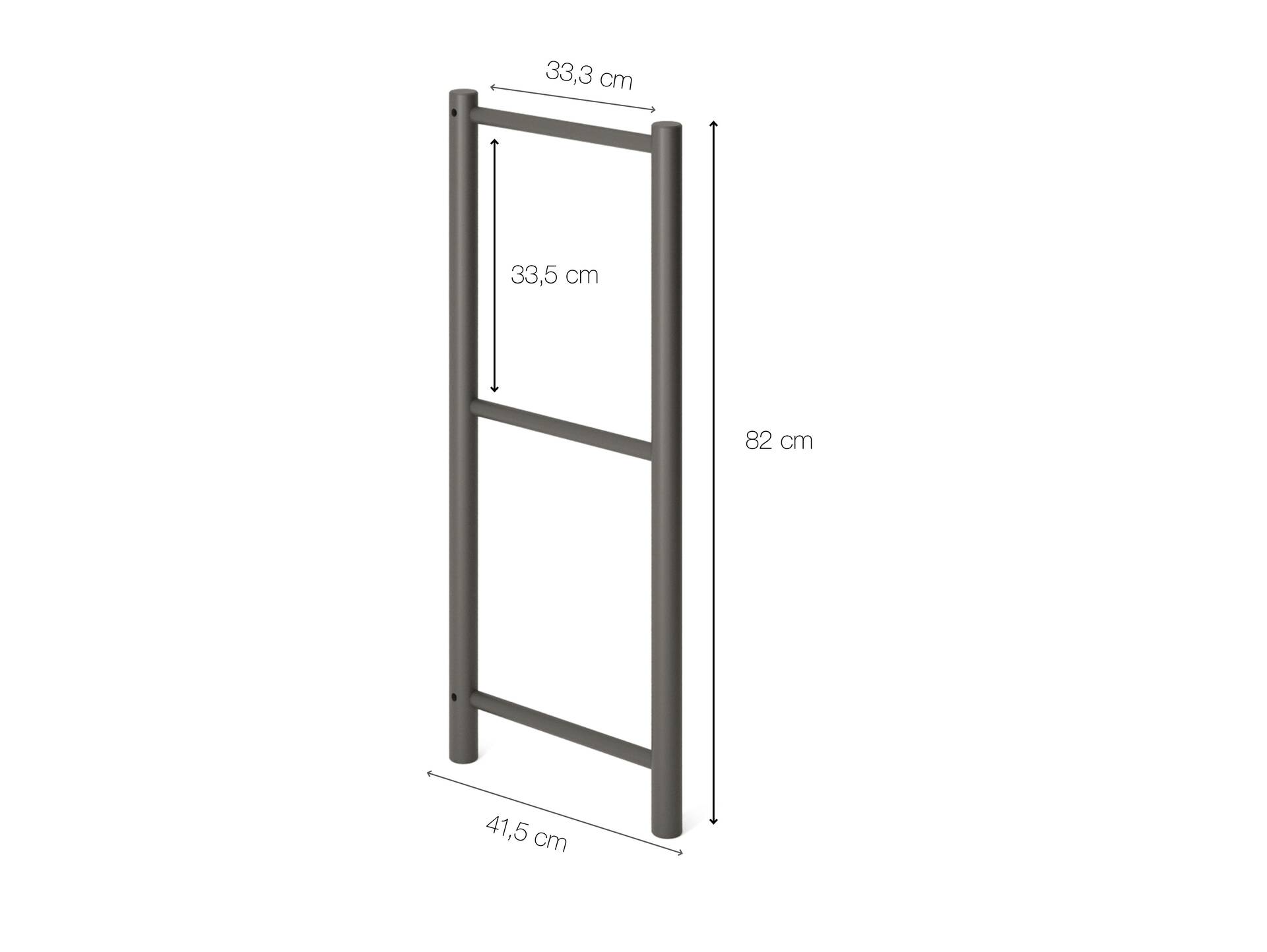 LIVERPOOL Seitenteil, Material Metall schwarz matt, verschiedene Größen erhältlich 82 cm - für 3 Böden