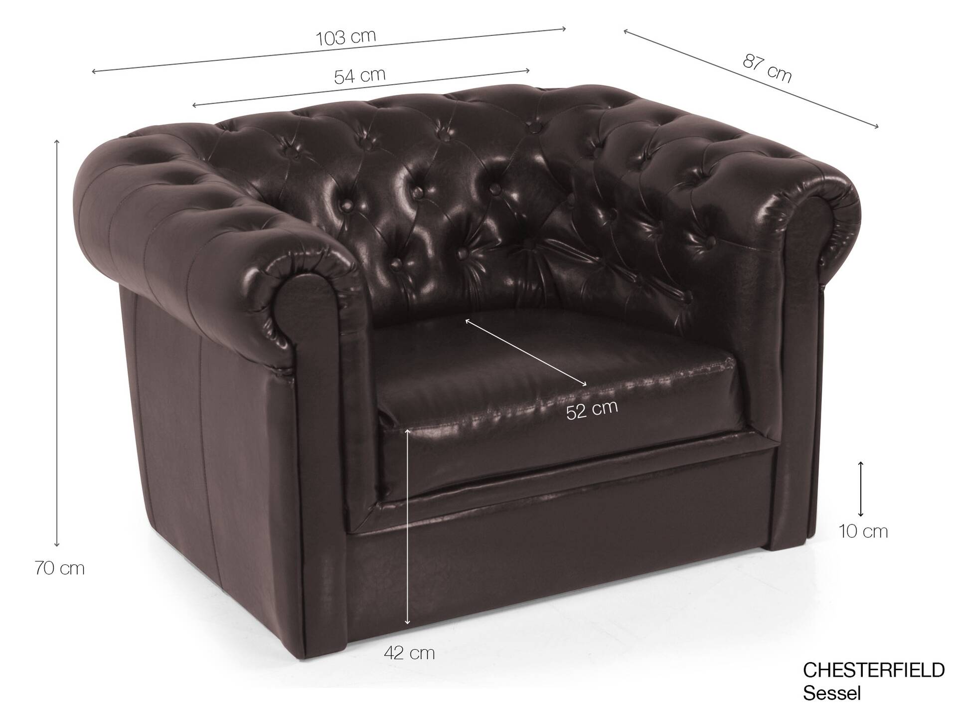 CHESTERFIELD 1er Sessel/Polstersessel 