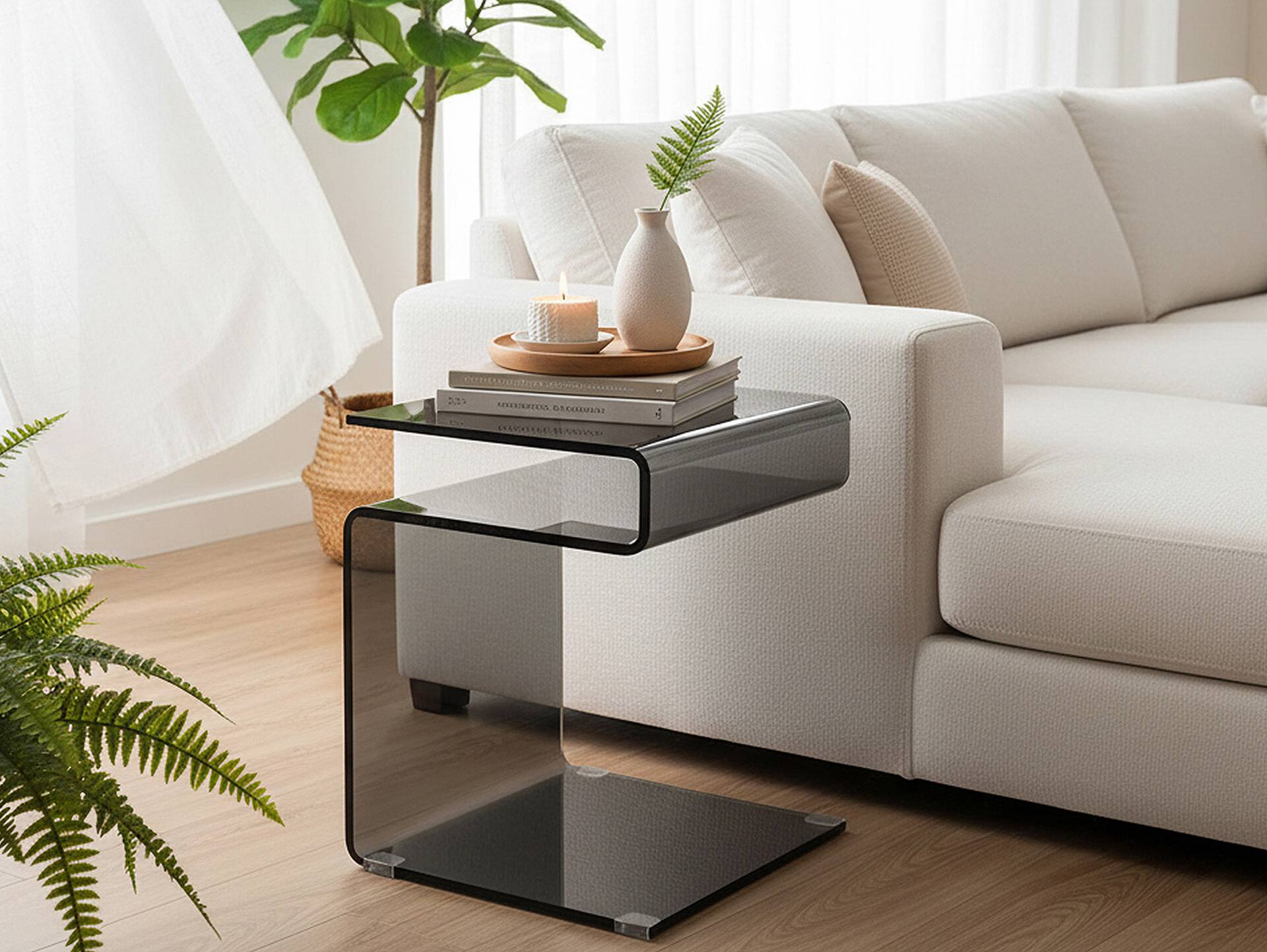 SUSY Beistelltisch, Material Glas, schwarz 