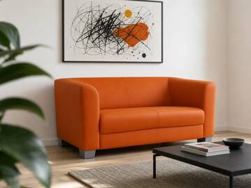 CHICAGO 2-Sitzer Sofa, Material Kunstleder orange