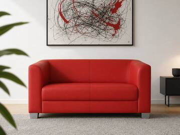 CHICAGO 2-Sitzer Sofa, Material Kunstleder rot