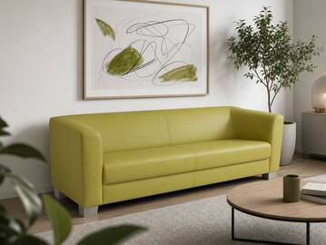 CHICAGO 3-Sitzer Sofa, Material Kunstleder grün