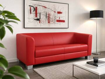 CHICAGO 3-Sitzer Sofa, Material Kunstleder rot