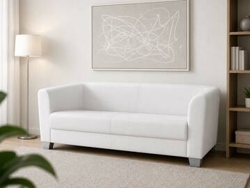 CHICAGO 3-Sitzer Sofa, Material Kunstleder weiss