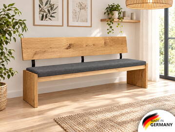 GENIA Esstischbank Sitzbank nach Maß, Material Kunstleder/Massivholz
