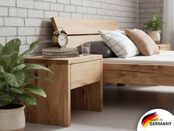 LIAS Nachtkommode mit Schubkasten, Material Massivholz, Wildeiche 