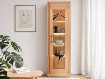 PASSERO Vitrine I, Material Massivholz, Kernbuche geölt