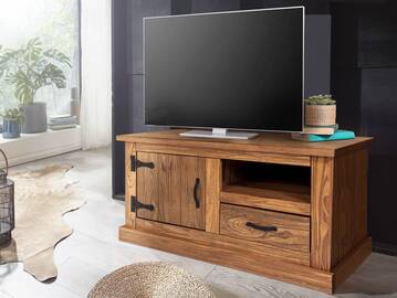 EVERGLADE TV-Board I, Material Massivholz, Kiefer eichefarbig 