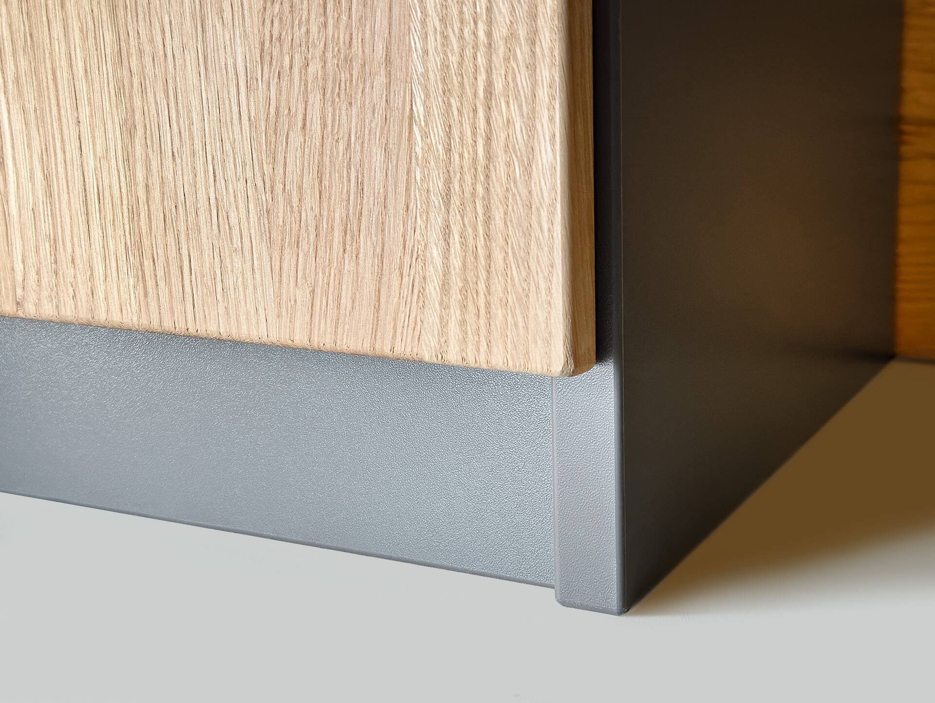 OFFICE OAK Aktenschrank II, Material teilmassiv, Eiche/graphitfarbig Türanschlag rechts