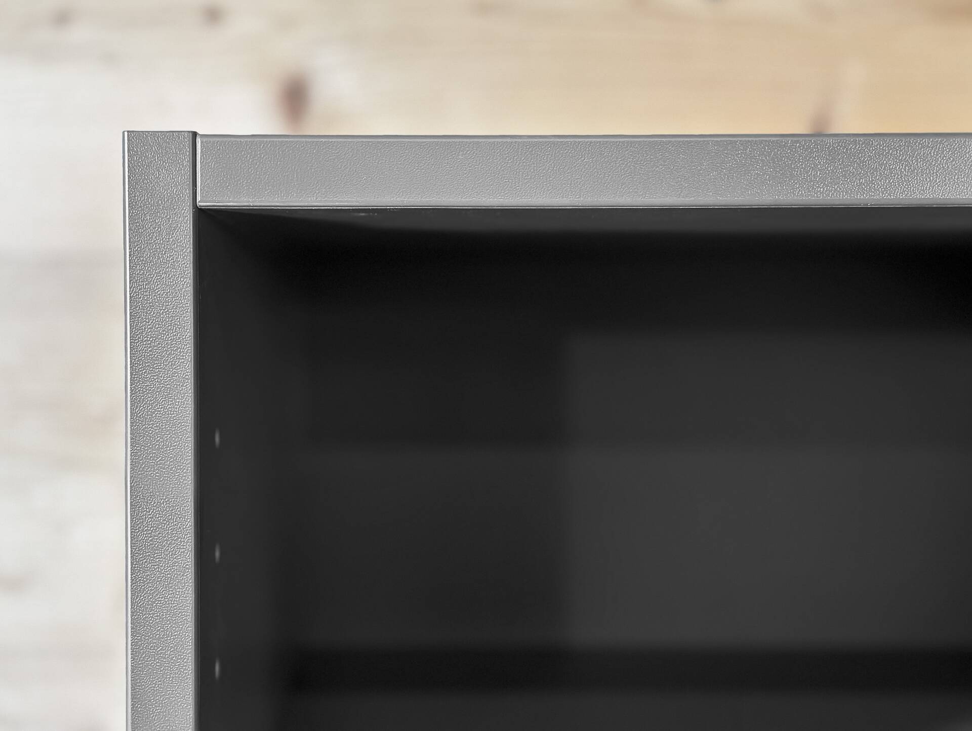 OFFICE OAK Aktenschrank III, Material teilmassiv, Eiche/graphitfarbig Türanschlag rechts