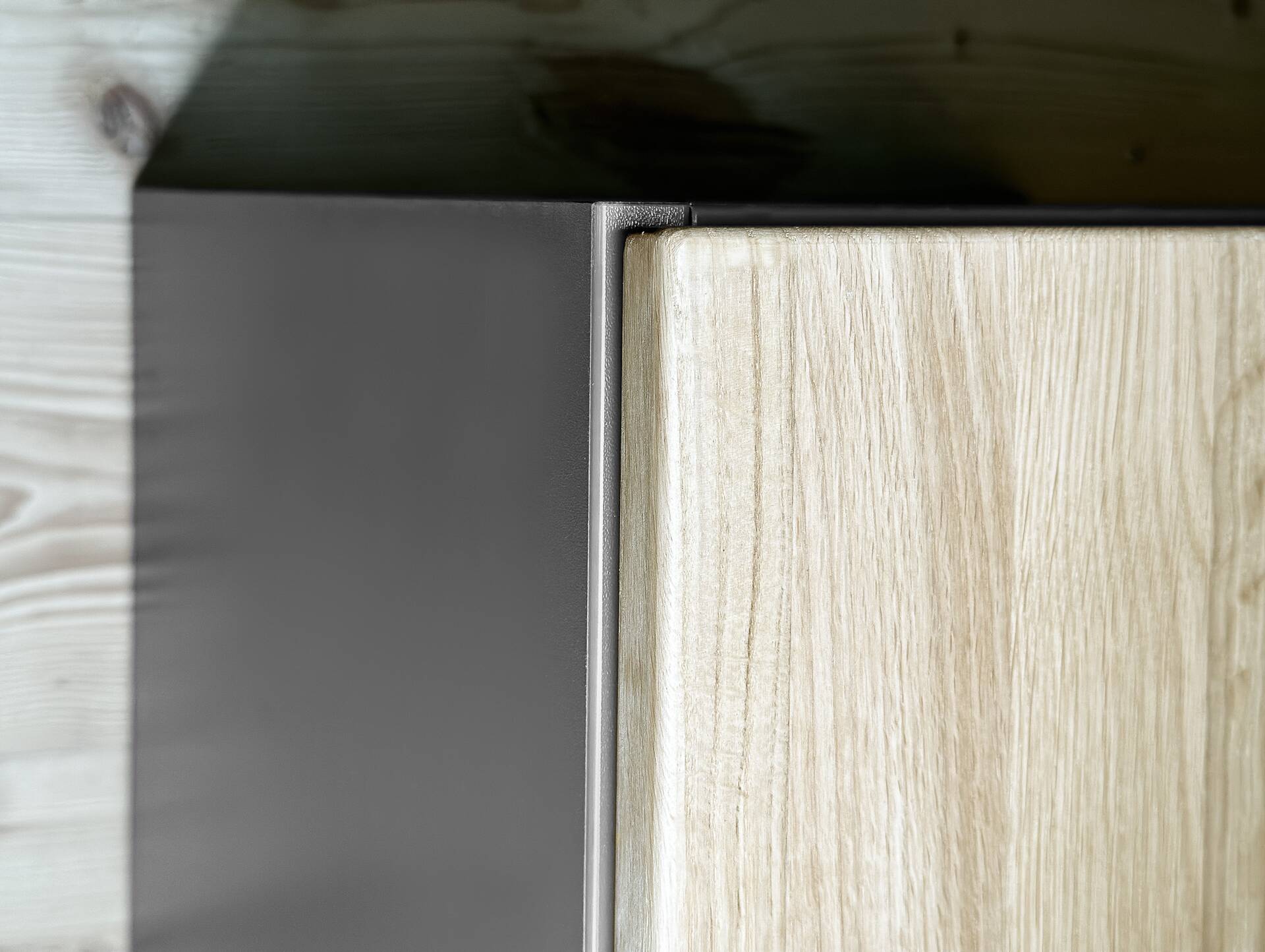 OFFICE OAK Aktenschrank IV, Material teilmassiv, Eiche/graphitfarbig Türanschlag rechts 