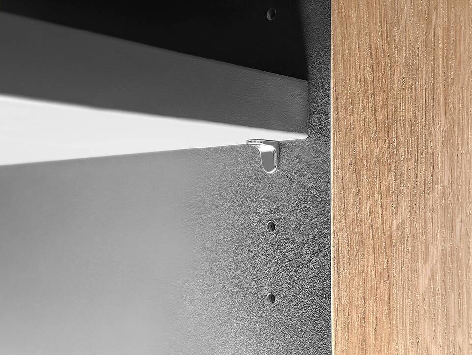 OFFICE OAK Aktenschrank VIII, Material teilmassiv, Eiche/graphitfarbig 
