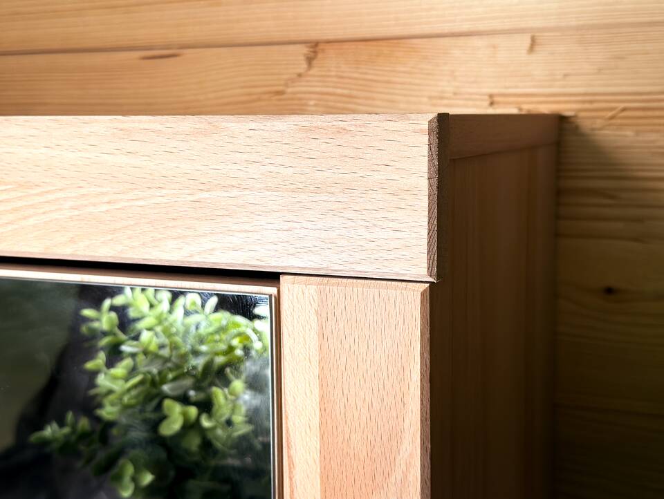 OZEANA Spiegelschrank fürs Badezimmer, Material teilmassiv Buche