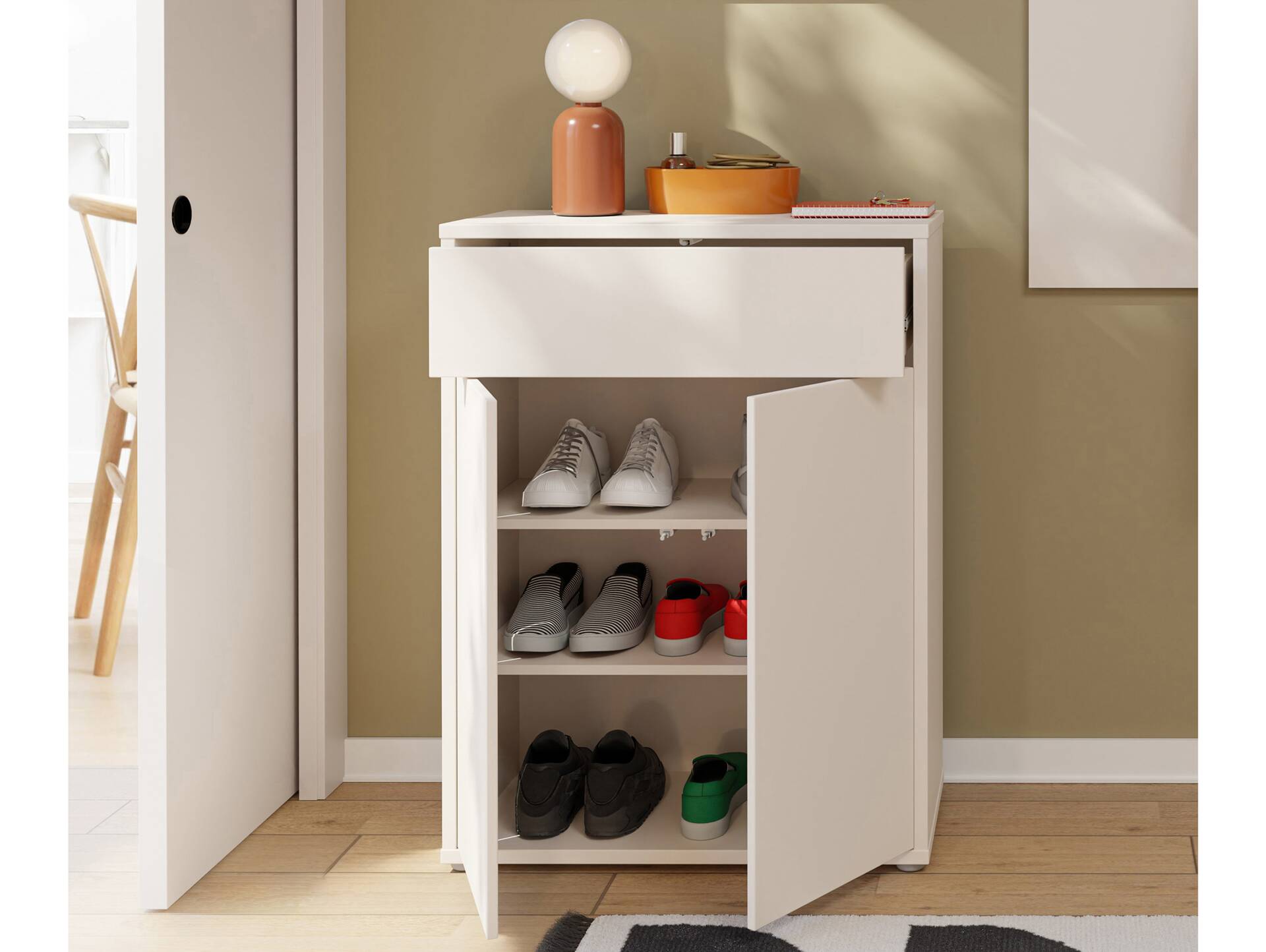 ADIAGO II Schuhschrank I, Material Spanplatte, sand 