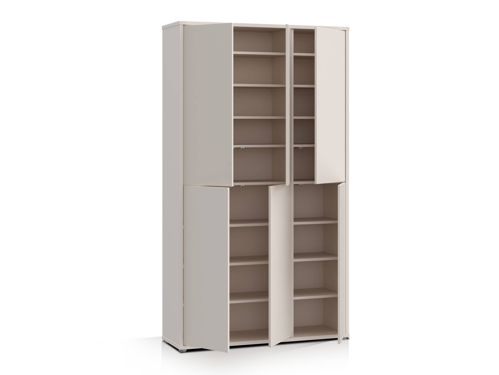 ADIAGO 6trg. Schuh-/Mehrzweckschrank, Material Dekorspanplatte Sand