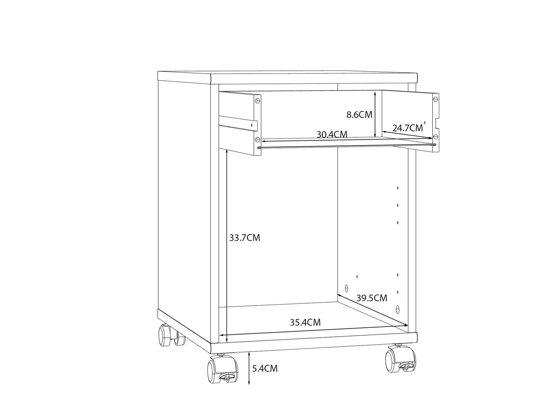 EASY OFFICE NEW Rollcontainer, Material Dekorspanplatte 