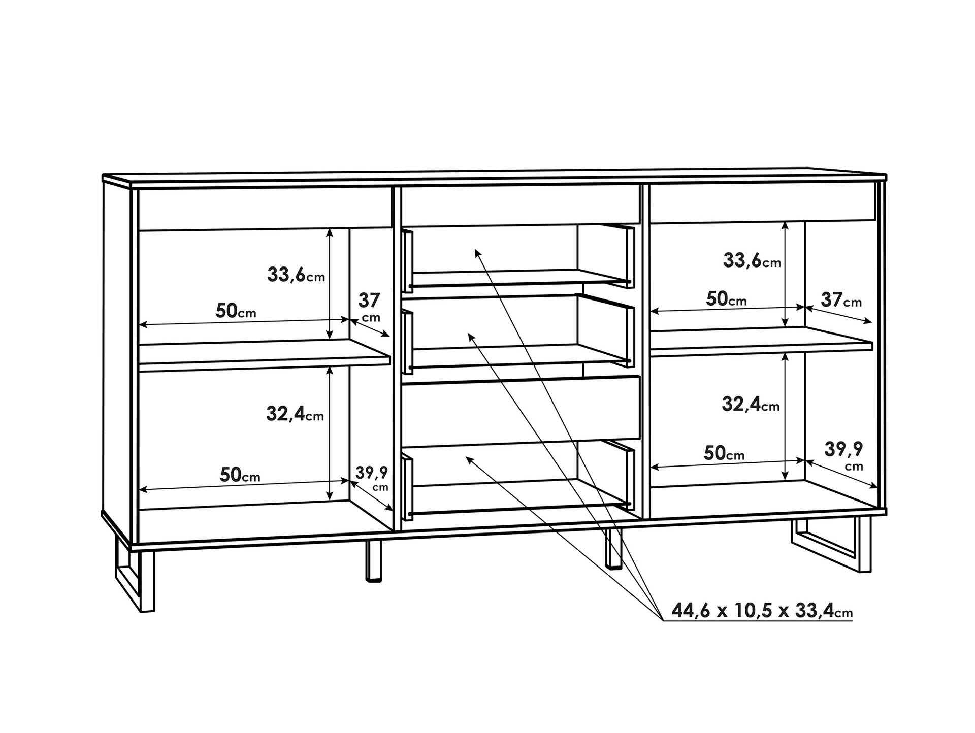 SOTICO Kommode I, Material Dekorspanplatte, eichefarbig 