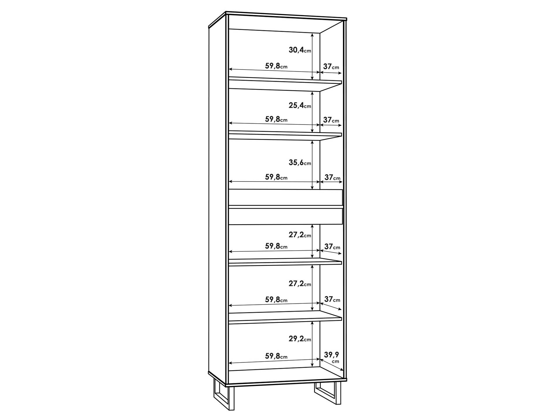 SOTICO Vitrine II, Material Dekorspanplatte, eichefarbig 