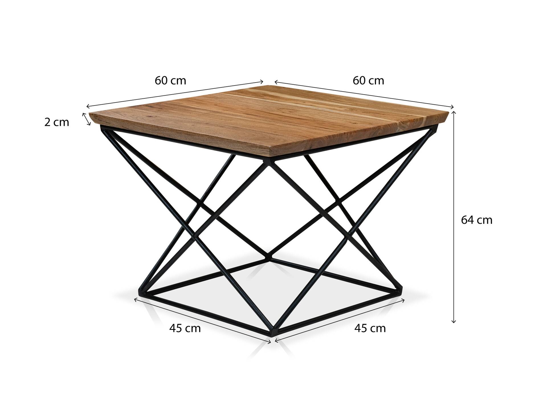 GRAZ Couchtisch, Material Massivholz/Metall, Iron Base/Akazie 