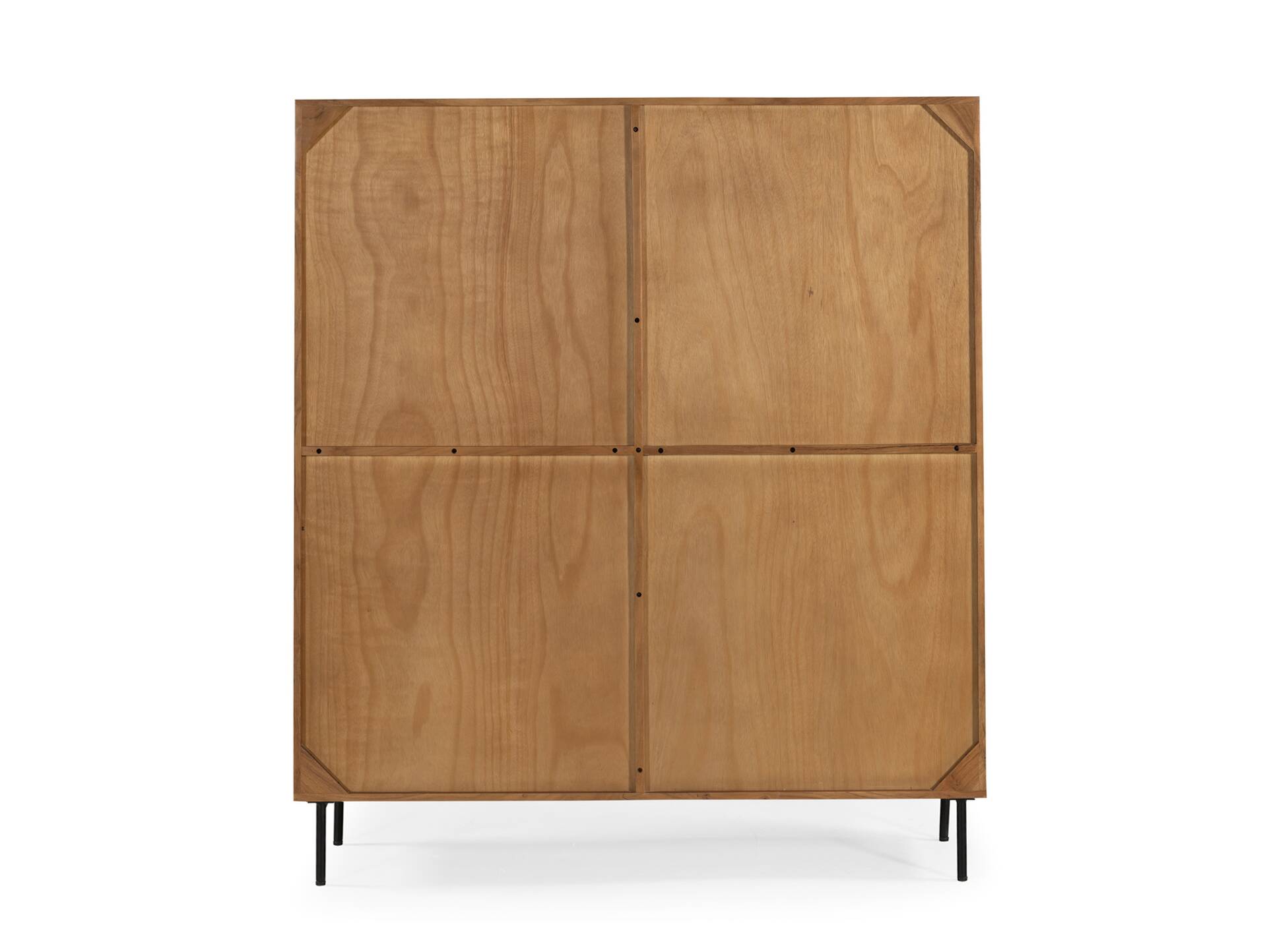 CATANDO Highboard, Material Massivholz, Akazie honigfarben/Abs. schwarz 