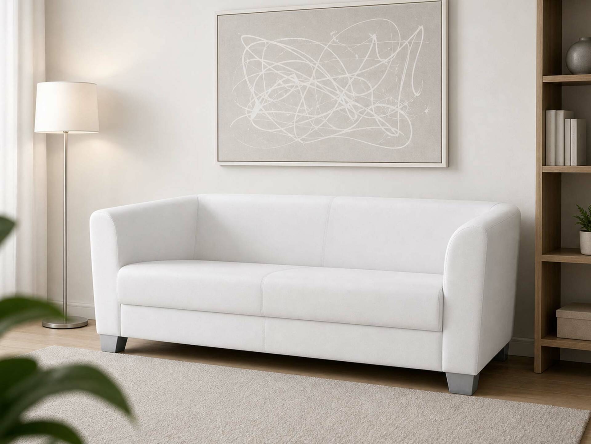 CHICAGO 3-Sitzer Sofa, Material Kunstleder weiss
