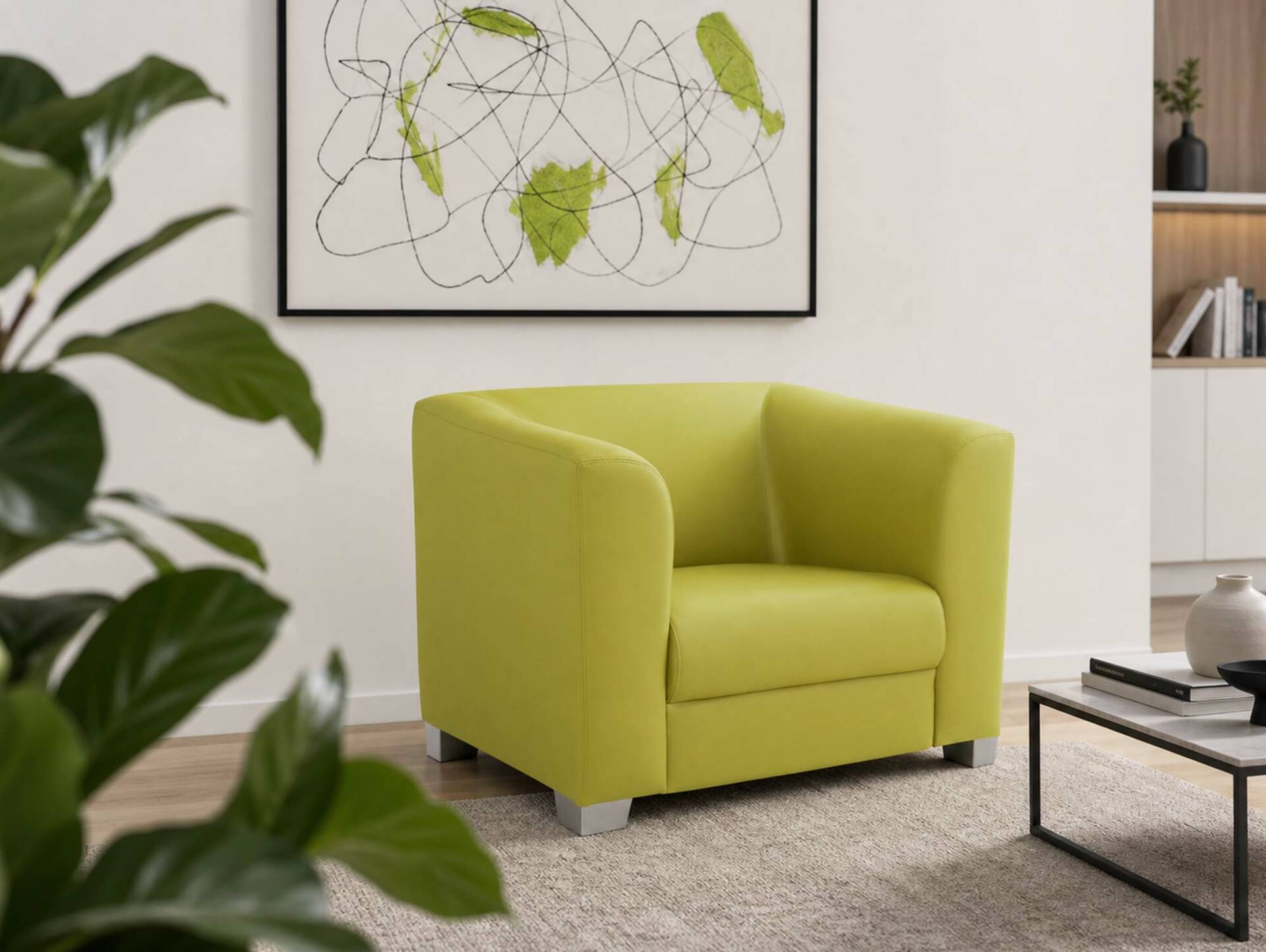 CHICAGO Sessel/Cocktailsessel, Material Kunstleder grün