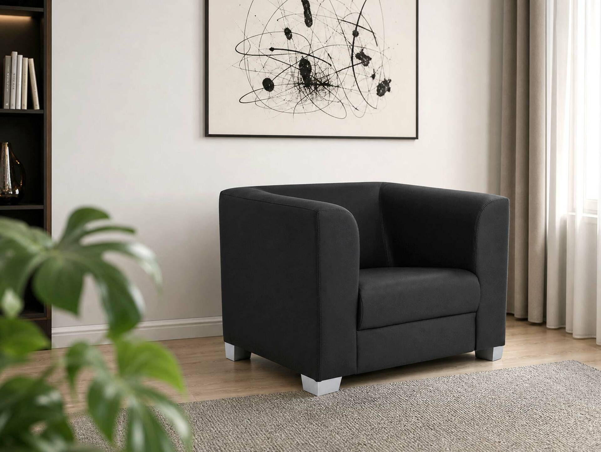 CHICAGO Sessel/Cocktailsessel, Material Kunstleder schwarz