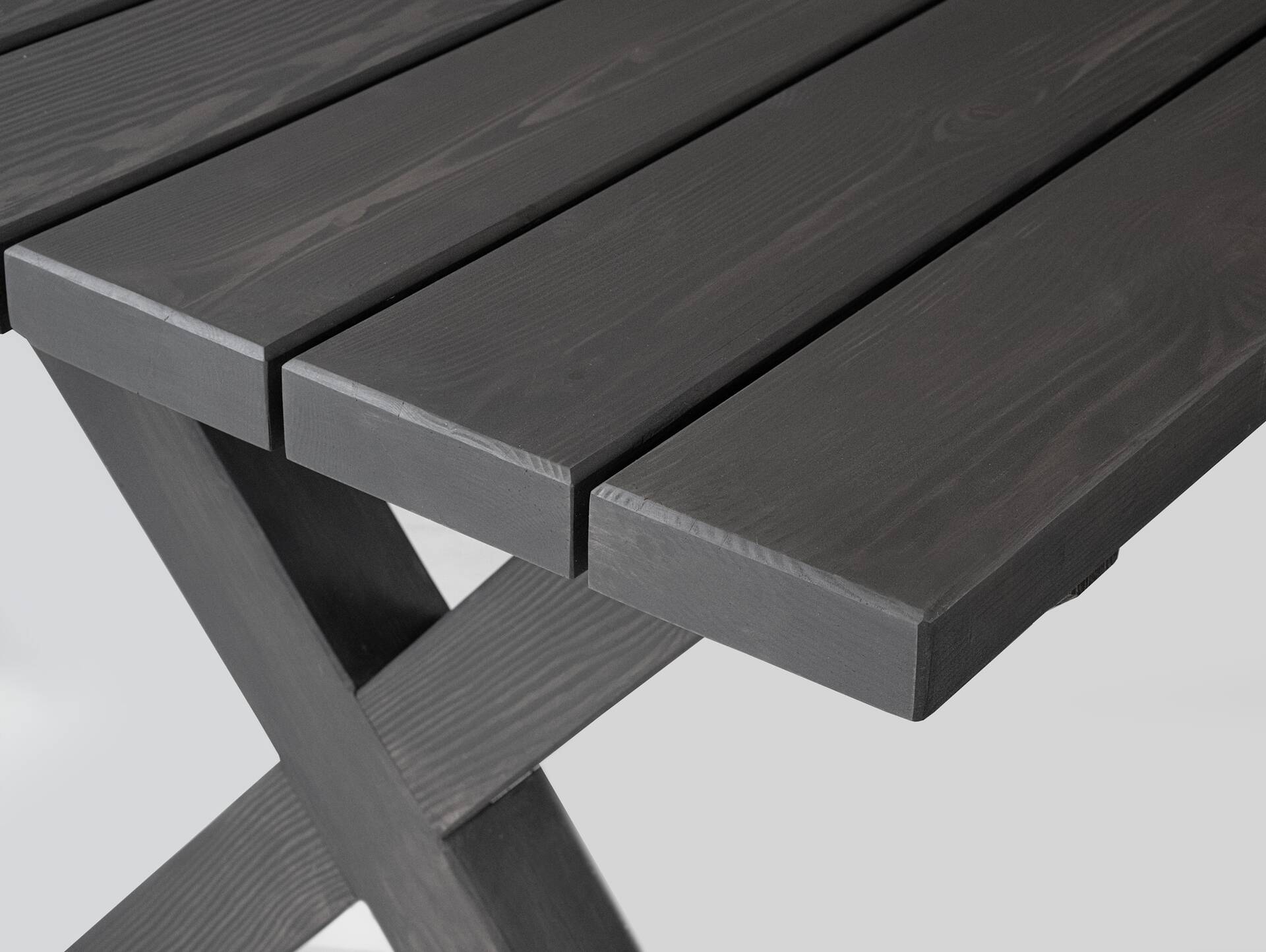 CANCUN PLUS Gartengarnitur mit X-Beinen, Material Massivholz, Lärche 200 cm | Grau | mit/ohne Rückenlehne