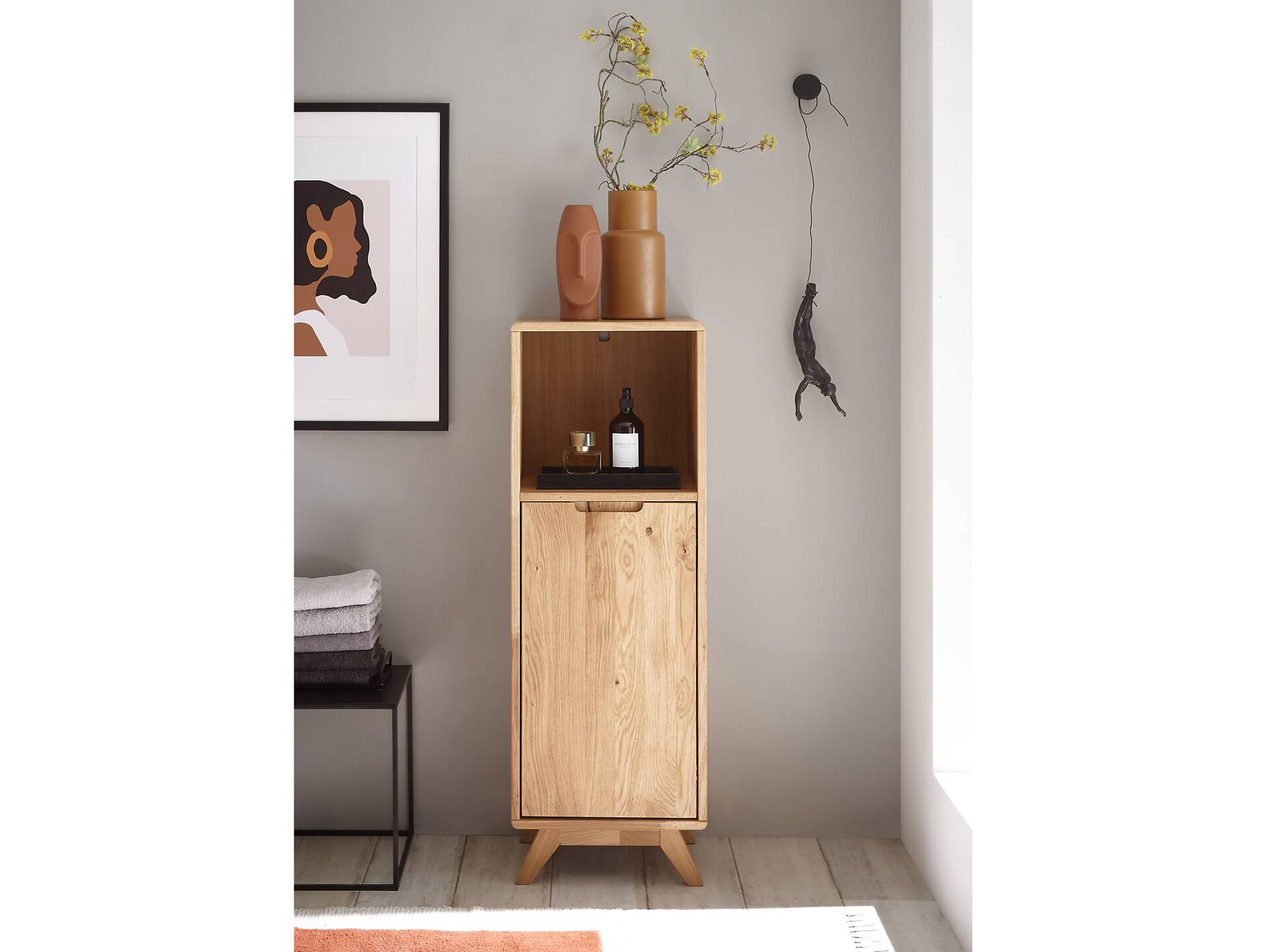 LEONARD Midi-Schrank II, Material Massivholz, Wildeiche geölt 