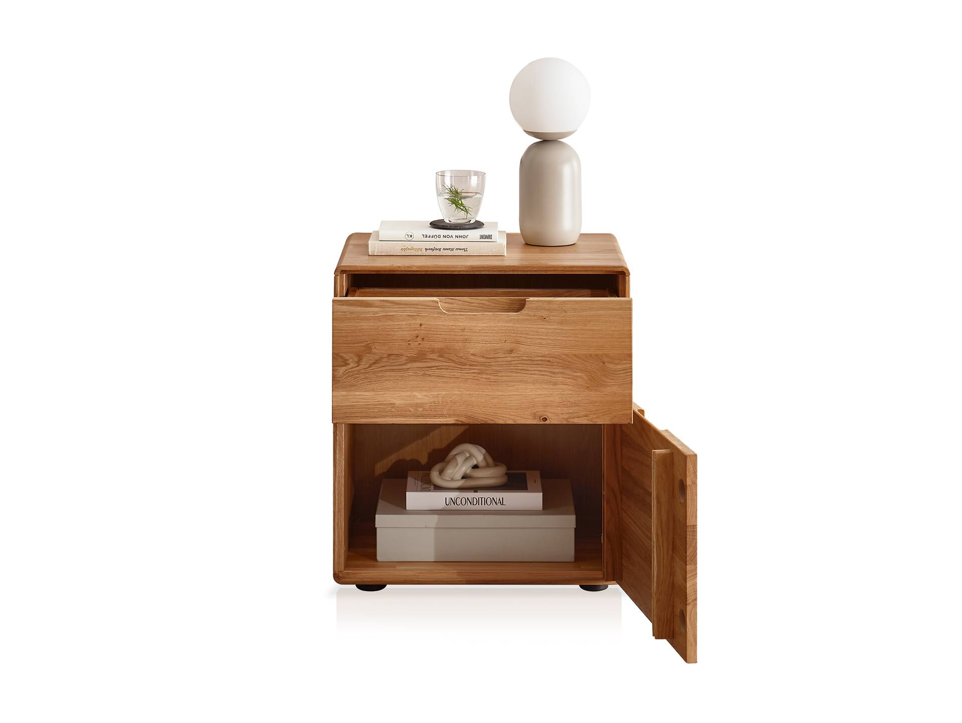 ANDINO Nachtkommode II, Material Massivholz, Wildeiche geölt 