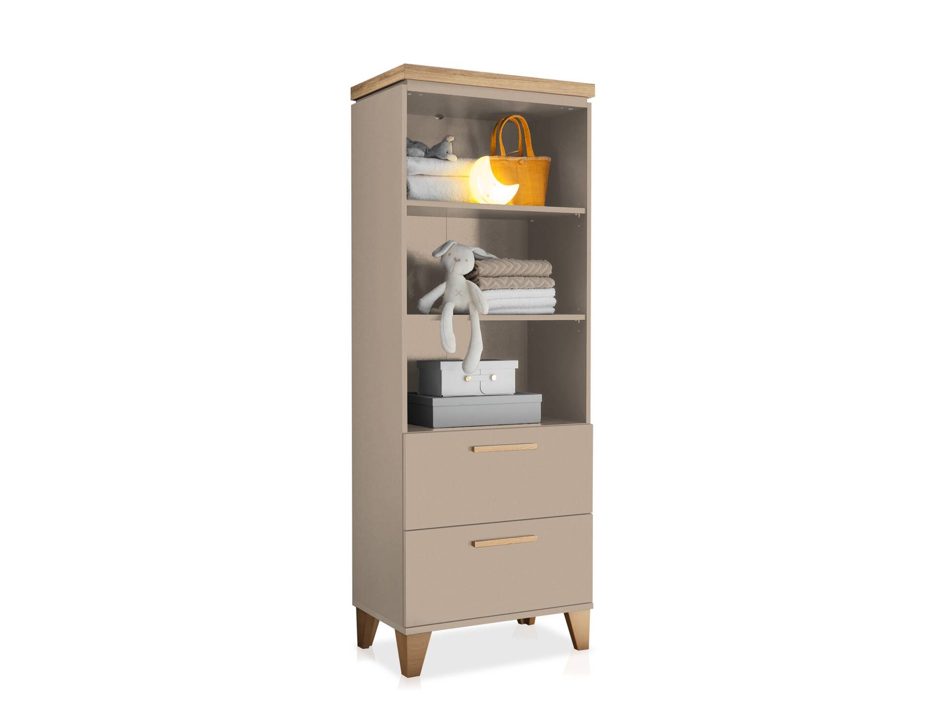 LENI Komplett-Babyzimmer, Material Spanplatte, Kaschmir/Eichefarbig 