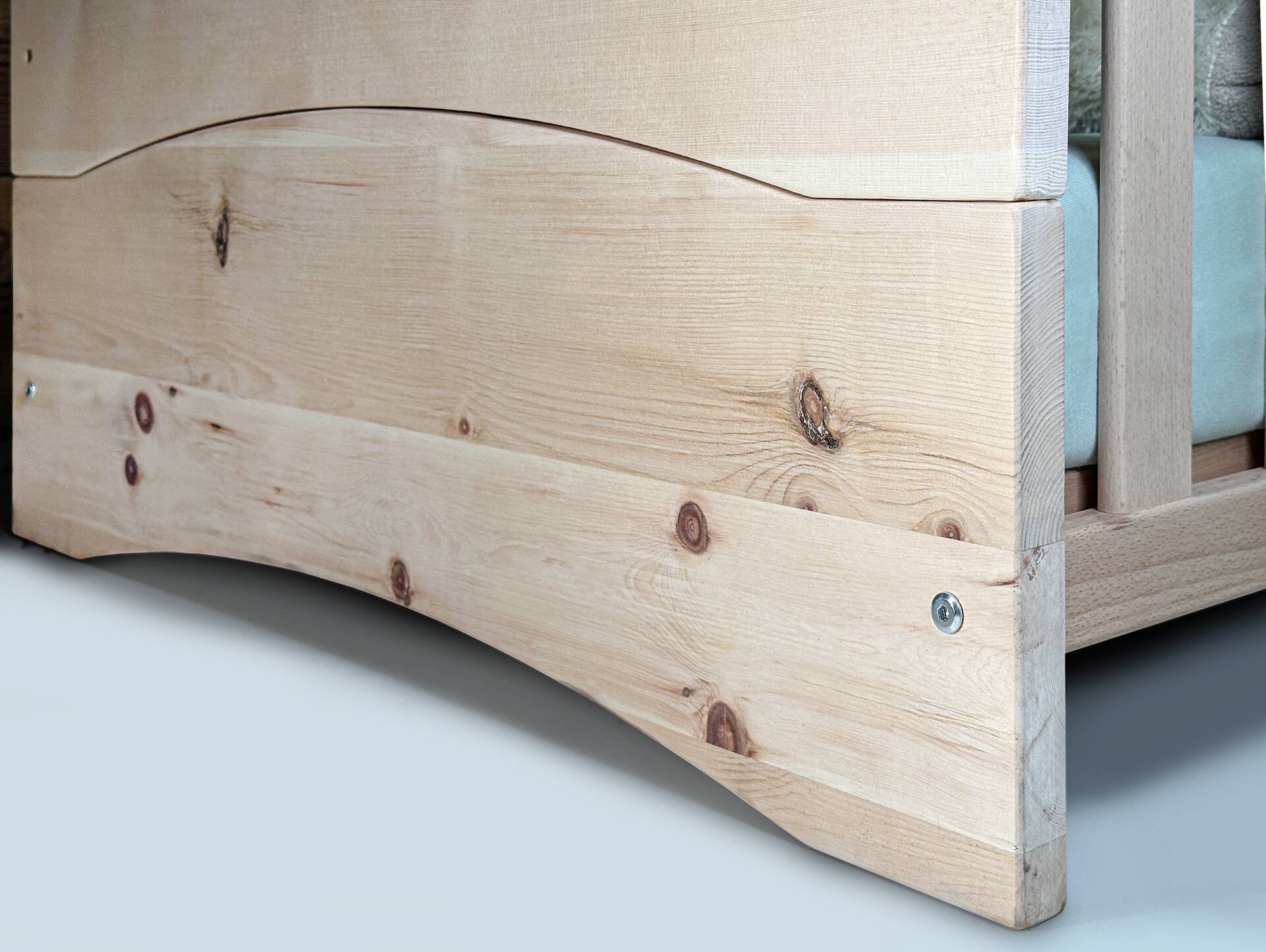 ALPENKIND Babybett 70x140 cm, Material Massivholz Zirbe unbehandelt