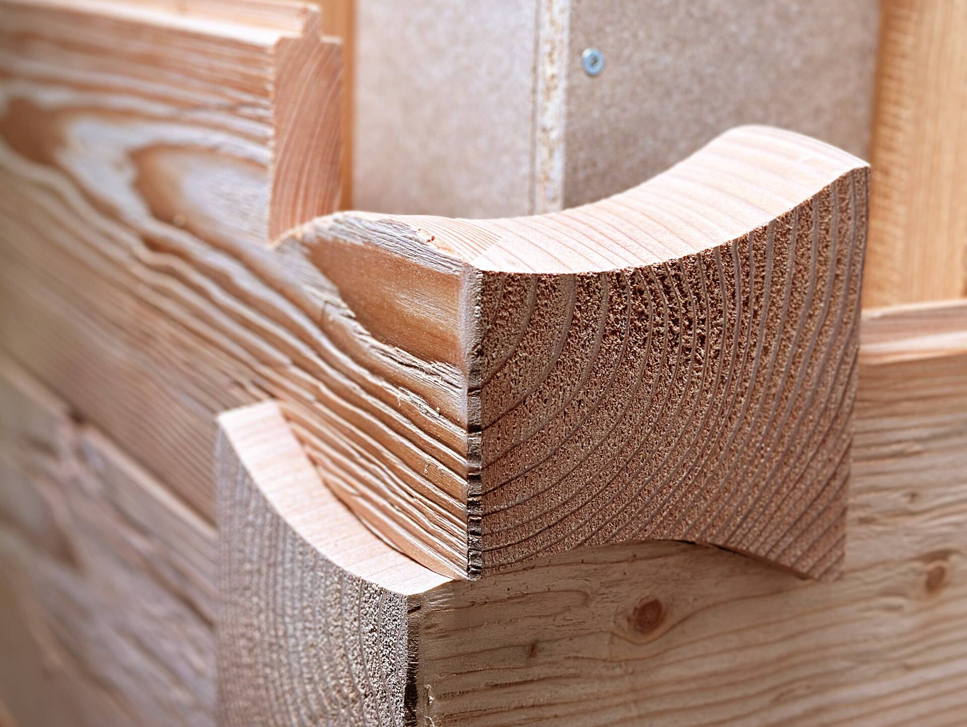 KLINGSCHROT Blockwandschalung/Nut- und Federbrett/Schalungsbrett, Material Massivholz, gehackt/gebürstet Lärche natur | 2 Meter