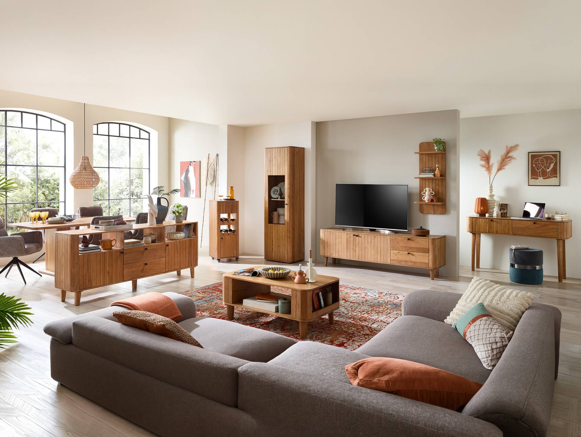 LINARO Raumteiler, Material Massivholz, Akazie massiv honigfarben 